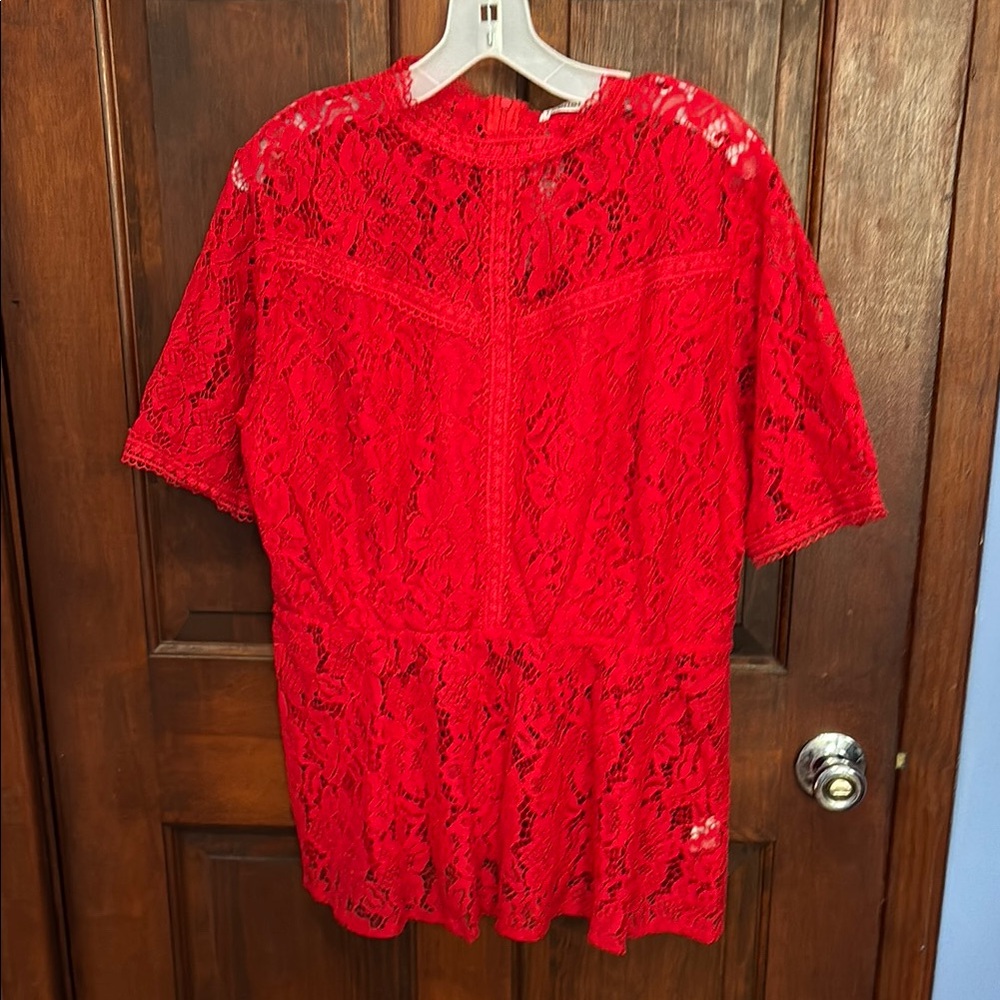 Elegant Red Lace Top
